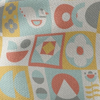 Cute Checkered Bird Waterproof Canvas