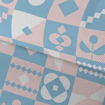 Geometric Pink Flowers Waterproof Oxford