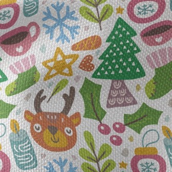 Cute Reindeer Celebrating Chri Waterproof Canvas