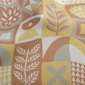 Square Combination Flowers Athletic Mesh Flat Back