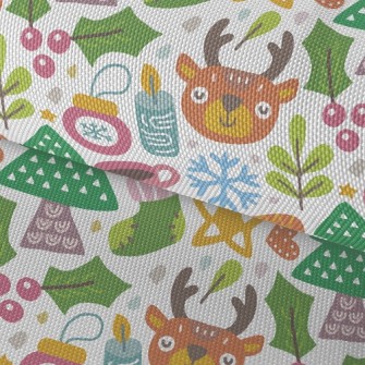 Cute Reindeer Celebrating Chri Waterproof Oxford