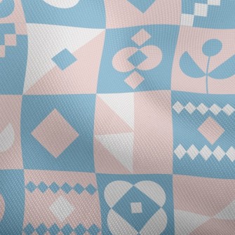 Geometric Pink Flowers Dobby