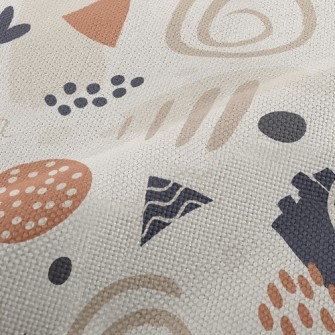 Abstract Lines With Random Dot Performance Linen