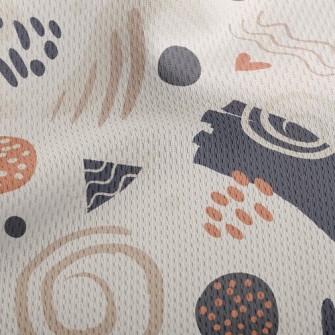 Abstract Lines With Random Dot Athletic Mesh Flat Back