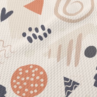 Abstract Lines With Random Dot Birdseye Piqué