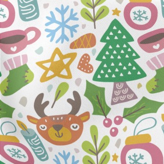 Cute Reindeer Celebrating Chri Stretch Ponte