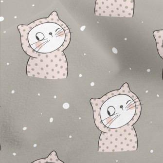 Dot Hooded Winking Cat Micro Fleece
