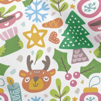 Cute Reindeer Celebrating Chri Micro Fleece