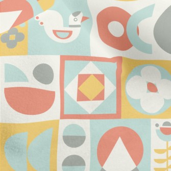 Cute Checkered Bird Micro Fleece