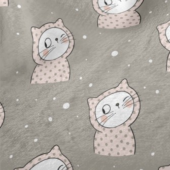 Dot Hooded Winking Cat Minky