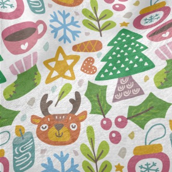 Cute Reindeer Celebrating Chri Minky