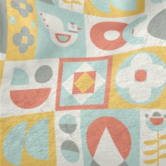 Cute Checkered Bird Minky