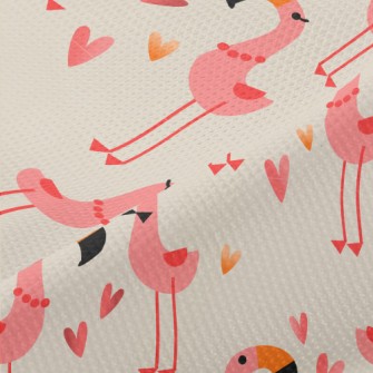 Red Crane Couple In Love Piqué