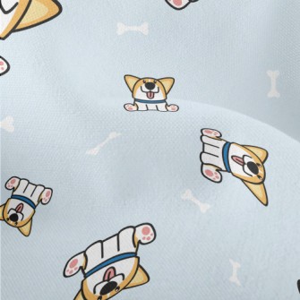 Tongue Sticking Out Corgi Dog Lightweight Performance Linen