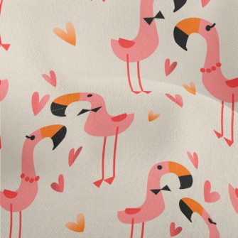 Red Crane Couple In Love Lightweight Performance Linen
