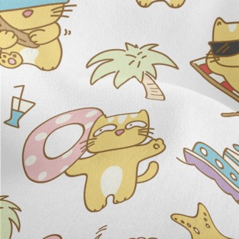 Holiday Cat With Treacherous E Lightweight Performance Linen