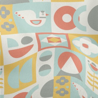 Cute Checkered Bird Lightweight Performance Linen