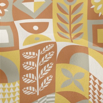 Square Combination Flowers Lightweight Performance Linen