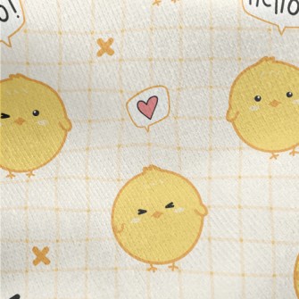 Cute Chick Says Hello Jersey Backed Fleece