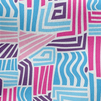 Wavy Straight Lines Jersey Backed Fleece