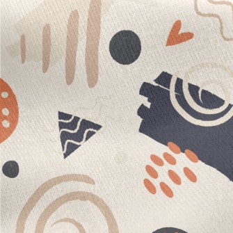 Abstract Lines With Random Dot Jersey Backed Fleece