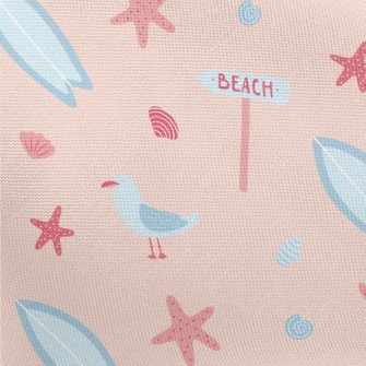 Pink Beach Starfish Seagull Pongee