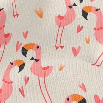 Red Crane Couple In Love Stretch Jersey