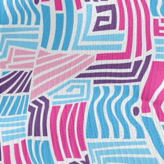 Wavy Straight Lines Stretch Jersey