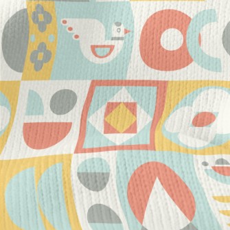 Cute Checkered Bird Stretch Jersey