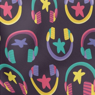 Fluorescent Star Headphones Lightweight Cotton Poplin
