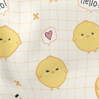 Cute Chick Says Hello Lightweight Cotton Poplin