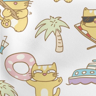 Holiday Cat With Treacherous E Lightweight Cotton Poplin