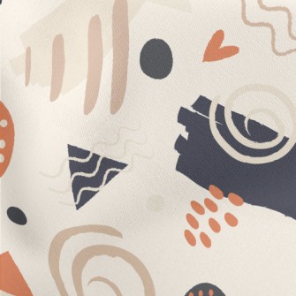 Abstract Lines With Random Dot Lightweight Cotton Poplin