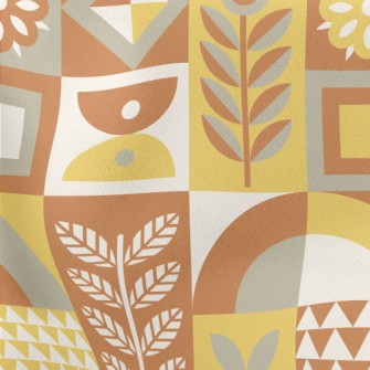 Square Combination Flowers Lightweight Cotton Poplin