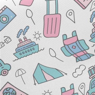 Various Means Of Travel Midweight Cotton Poplin