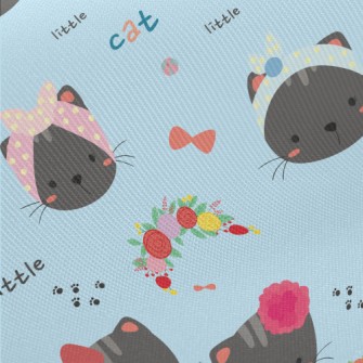 Cute Hairband Kitten Midweight Cotton Poplin