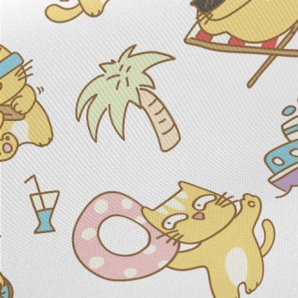 Holiday Cat With Treacherous E Midweight Cotton Poplin