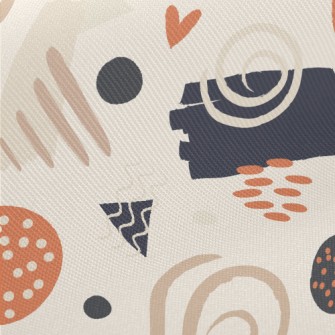 Abstract Lines With Random Dot Midweight Cotton Poplin