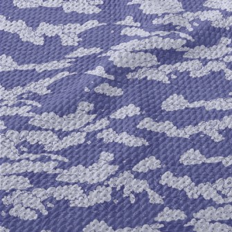 Hand Drawn Purple Waves Birdseye Piqué