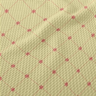 Pink Small Flower Rhombus Birdseye Piqué