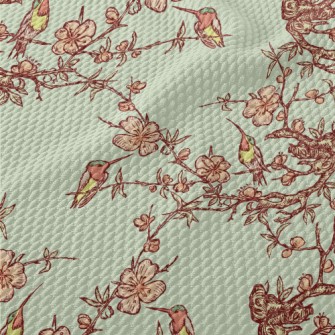 Hand Drawn Hummingbird And Che Birdseye Piqué