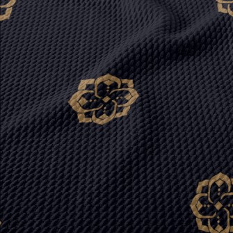 Modern Golden Flowers Birdseye Piqué