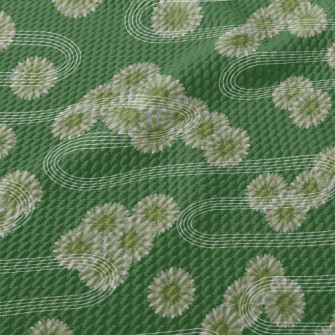Japanese Daisy Pattern Birdseye Piqué
