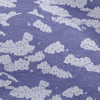 Hand Drawn Purple Waves Chiffon