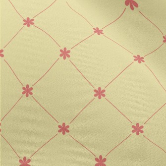 Pink Small Flower Rhombus Chiffon