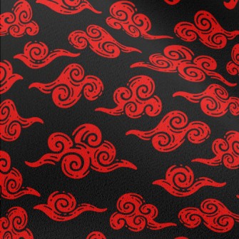 Retro Red Clouds Chiffon