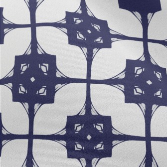 Blue Mosaic Decoration Chiffon