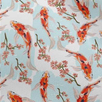 Hand Drawn Carp Pond Chiffon