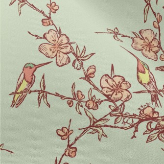 Hand Drawn Hummingbird And Che Chiffon