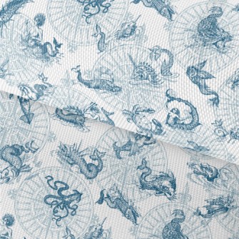 Vintage Hand Drawn Sea Monster Waterproof Oxford